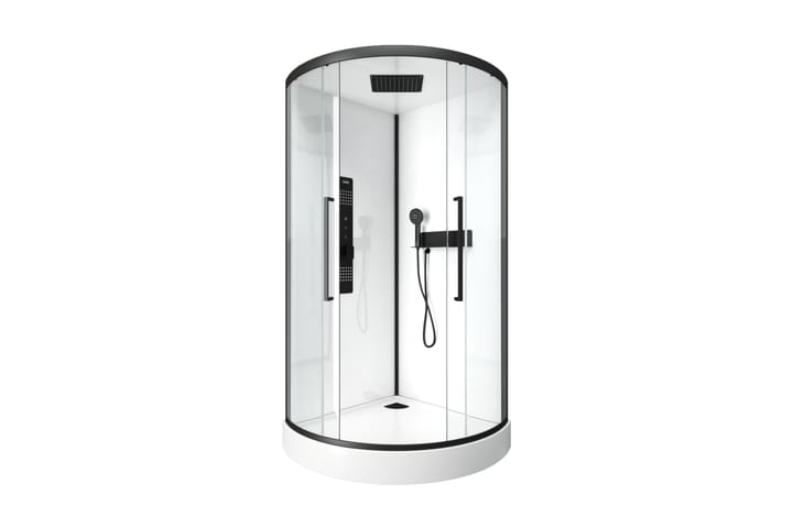 Suihkukaappi Gräveby 90 cm Pyöreä - MustaValkoinen - Talo & remontointi - Keittiö & kylpyhuone - Kylpyhuone - Suihkukalusteet - Suihkukaapit