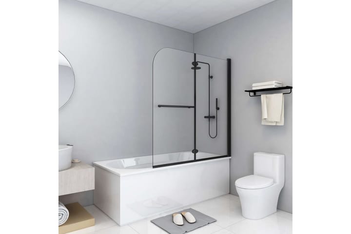 Taittuva suihkukaappi 2 paneelia ESG 120x140 cm musta - Talo & remontointi - Keittiö & kylpyhuone - Kylpyhuone - Suihkukalusteet - Suihkuseinät