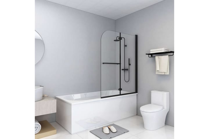 Taittuva suihkukaappi 2 paneelia ESG 95x140 cm musta - Talo & remontointi - Keittiö & kylpyhuone - Kylpyhuone - Suihkukalusteet - Suihkuseinät