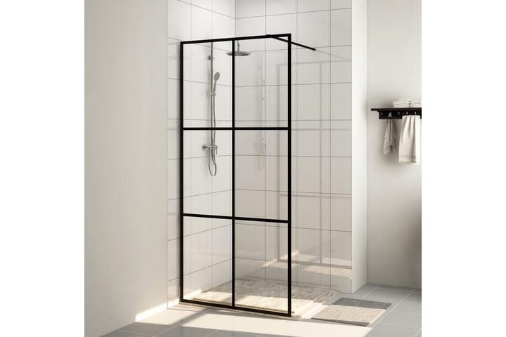 Walk-in suihkun seinäke kirkas ESG-lasi 80x195 cm musta - Läpinäkyvä - Talo & remontointi - Keittiö & kylpyhuone - Kylpyhuone - Suihkukalusteet - Suihkuseinät
