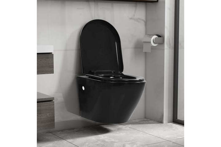 Seinäkiinnitettävä WC ei huuhtelurengasta keraaminen musta - Musta - Talo & remontointi - Keittiö & kylpyhuone - Kylpyhuone - WC-istuimet - Seinä-WC