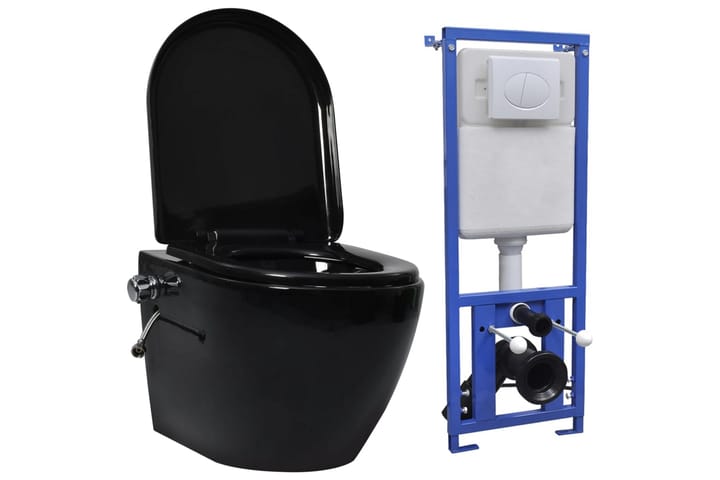 Seinäkiinnitettävä WC piilotetulla säiliöllä keraami musta - Talo & remontointi - Keittiö & kylpyhuone - Kylpyhuone - WC-istuimet - Seinä-WC