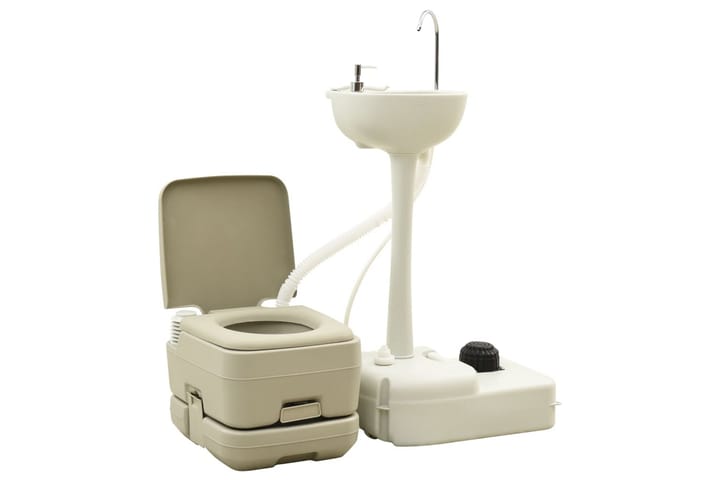 Kannettava retkeily-WC 10+10 l ja käsinpesuallas 20 l harmaa - Harmaa - Talo & remontointi - Keittiö & kylpyhuone - Kylpyhuone - WC-istuimet - WC-istuin kaksoishuuhtelu