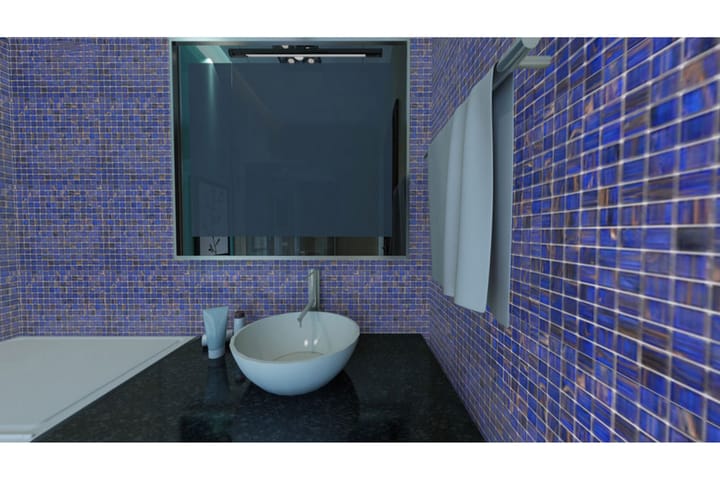 Lasimosaiikki Blue Gold 32,7X32,7 - Talo & remontointi - Keittiö & kylpyhuone - Seinälaatat & Lattialaatat - Mosaiikki - Kristallimosaiikki