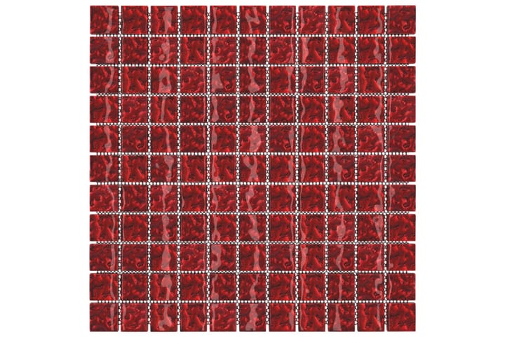 Mosaiikkilaatat itsekiinnittyvät 11kpl punainen 30x30 cm - Punainen - Talo & remontointi - Keittiö & kylpyhuone - Seinälaatat & Lattialaatat - Mosaiikki - Lasimosaiikki