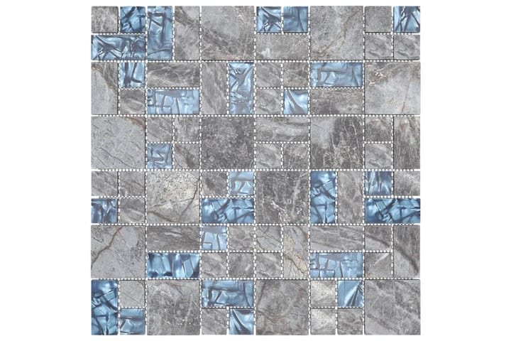Mosaiikkilaatat itsekiinnittyvät 11kpl siniharmaa 30x30cm - Monivärinen - Talo & remontointi - Keittiö & kylpyhuone - Seinälaatat & Lattialaatat - Mosaiikki - Lasimosaiikki