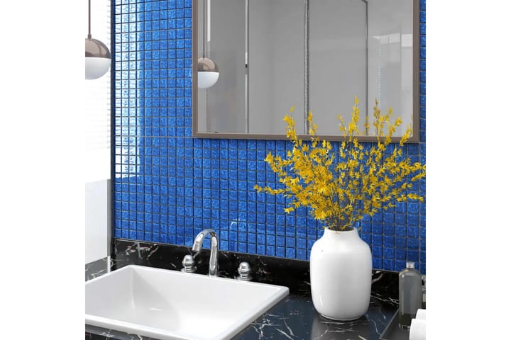 Mosaiikkilaatat itsekiinnittyvät 22 kpl sininen 30x30cm lasi - Sininen - Talo & remontointi - Keittiö & kylpyhuone - Seinälaatat & Lattialaatat - Mosaiikki - Lasimosaiikki