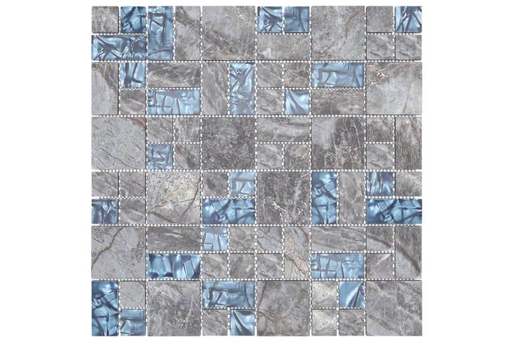 Mosaiikkilaatat itsekiinnittyvät 22kpl siniharmaa 30x30cm - Monivärinen - Talo & remontointi - Keittiö & kylpyhuone - Seinälaatat & Lattialaatat - Mosaiikki - Lasimosaiikki