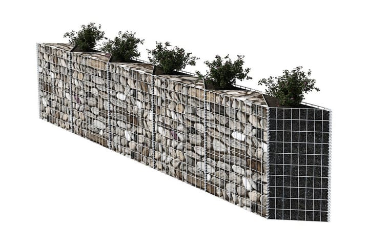 Kivikori galvanoitu teräs 300x30x100 cm - Hopea - Talo & remontointi - Näkösuojat & aitaukset - Muuri - Kivikori