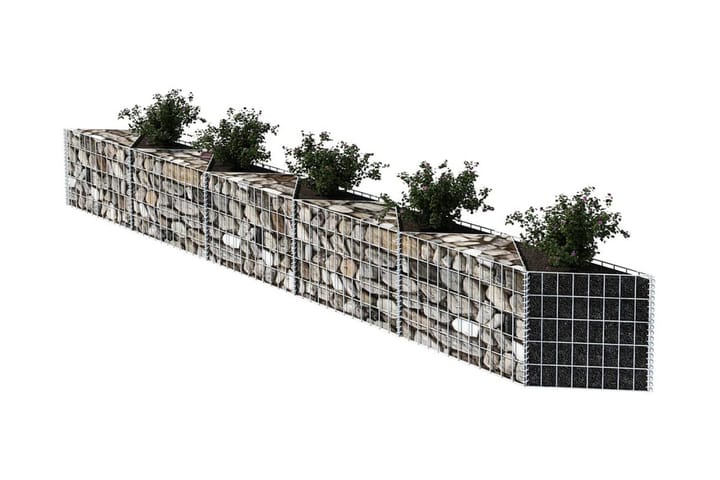 Kivikori galvanoitu teräs 300x30x50 cm - Hopea - Talo & remontointi - Näkösuojat & aitaukset - Muuri - Kivikori