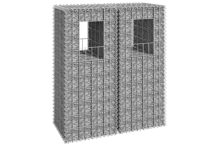 Kivikoripylväät 2 kpl 40x40x100 cm rauta - Talo & remontointi - Näkösuojat & aitaukset - Muuri - Kivikori