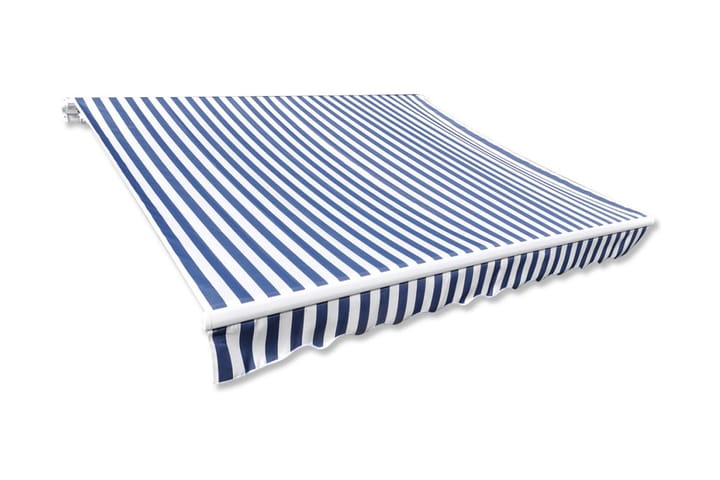 Markiisikangas sininen & valkoinen 4x3 m (ei sisällä runkoa) - Sininen - Puutarhakalusteet - Aurinkosuojat - Markiisi