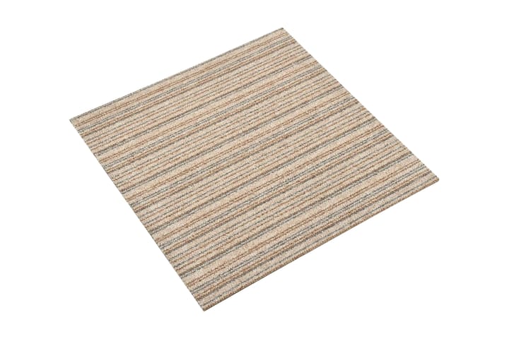 Tekstiililaatta 20 kpl 5 mÂ² 50x50 cm raidallinen beige - Beige - Kodintekstiilit - Matot - Kokolattiamatot