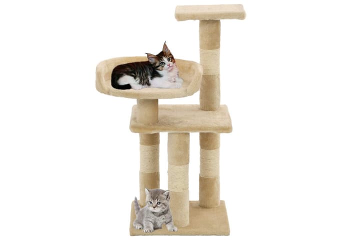 Kissan kiipeilypuu sisal-pylväillä 65 cm beige - Beige - Urheilu & vapaa-aika - Eläimille - Kissa - Kissojen kalusteet