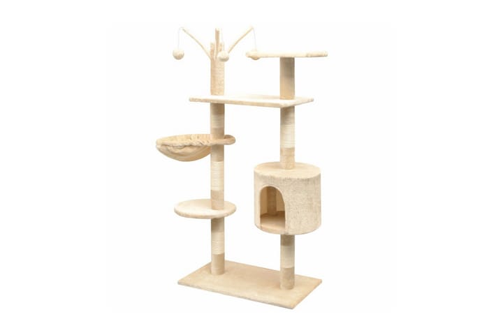 Kissan raapimispuu sisal-pylväillä 125 cm Beige - Beige - Urheilu & vapaa-aika - Eläimille - Kissa - Kissojen kalusteet