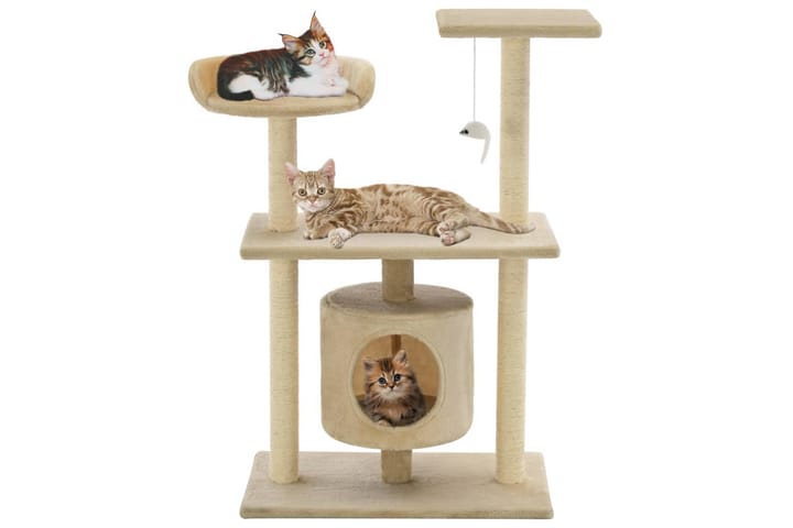 Kissan raapimispuu sisal-pylväillä 95 cm beige - Beige - Urheilu & vapaa-aika - Eläimille - Kissa - Kissojen kalusteet