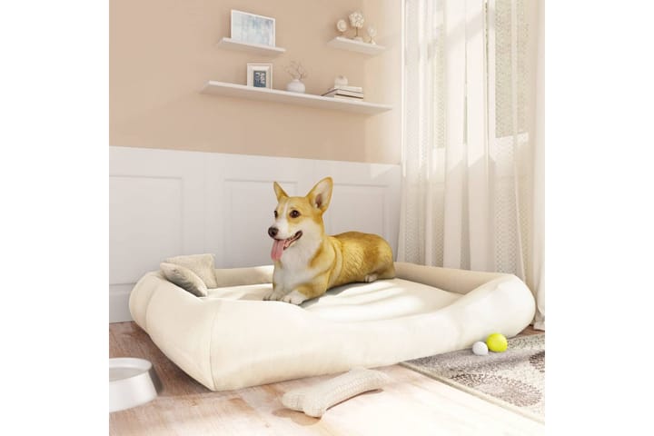 Koiran sänky tyynyillä beige 135x110x23 cm Oxford kangas - Beige - Urheilu & vapaa-aika - Eläimille - Koira - Koirien kalusteet - Koiran peti & koiran sänky