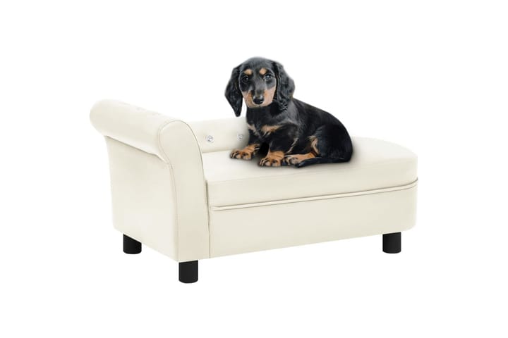 Koiran sohva kerma 83x45x42 cm keinonahka - Kerma - Urheilu & vapaa-aika - Eläimille - Koira - Koirien kalusteet - Koiran peti & koiran sänky