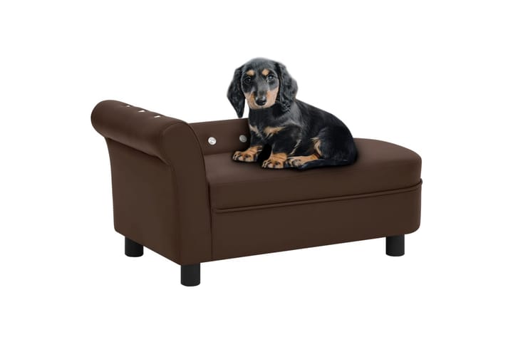 Koiran sohva ruskea 83x45x42 cm keinonahka - Ruskea - Urheilu & vapaa-aika - Eläimille - Koira - Koirien kalusteet - Koiran peti & koiran sänky