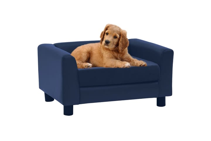 Koiran sohva sininen 60x43x30 cm plyysi ja keinonahka - Sininen - Urheilu & vapaa-aika - Eläimille - Koira - Koirien kalusteet