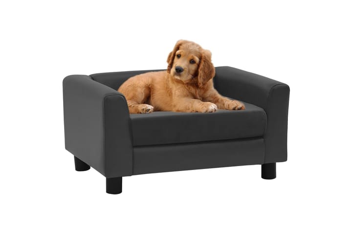 Koiran sohva tummanharmaa 60x43x30 cm plyysi ja keinonahka - Harmaa - Urheilu & vapaa-aika - Eläimille - Koira - Koirien kalusteet