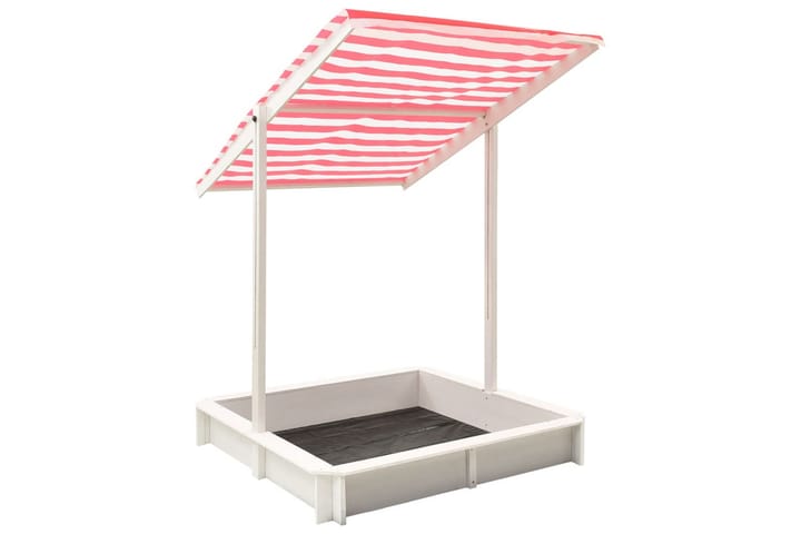 Sandboxwith Adjustable Roof Fir Wood White and Red UV50 - Monivärinen - Urheilu & vapaa-aika - Leikki & liikunta - Leikkipaikat & ulkoleikkitarvikkeet - Hiekkalaatikko