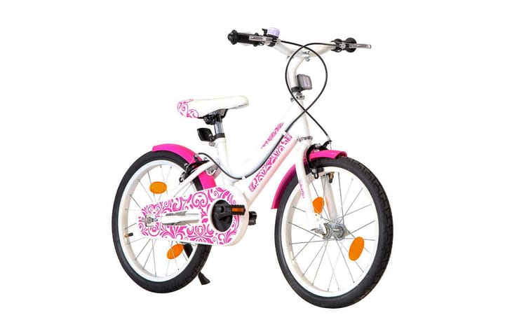 Lasten pyörä 18" pinkki ja valkoinen - Pinkki - Urheilu & vapaa-aika - Ulkoilu - Polkupyörät