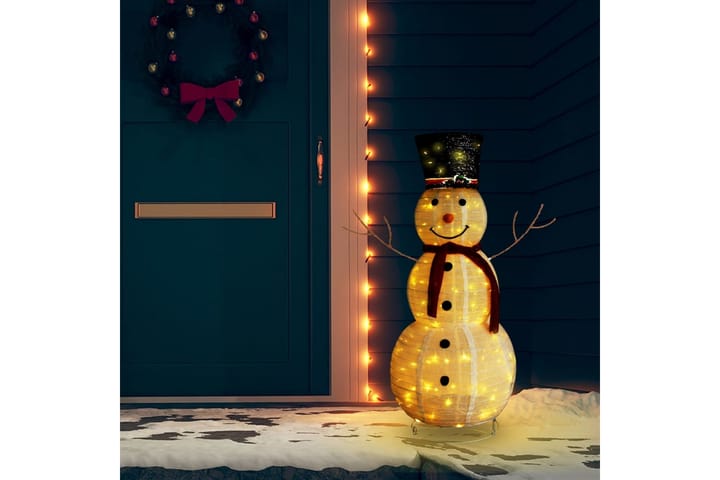 Lumiukko joulukoriste LED-valoilla ylellinen kangas 120 cm - Valaistus - Jouluvalaistus - Jouluvalot ulos