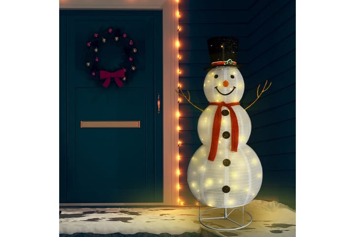 Lumiukko joulukoriste LED-valoilla ylellinen kangas 180 cm - Valaistus - Jouluvalaistus - Jouluvalot ulos