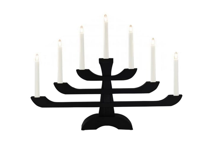 Kynttelikkö 7 kynttilää Puu Musta - Konstsmide - Valaistus - Jouluvalaistus - Kyntteliköt