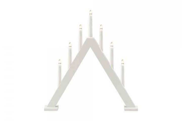 Kynttelikkö 7 kynttilää Puu Valkoinen - Konstsmide - Valaistus - Jouluvalaistus - Jouluvalot