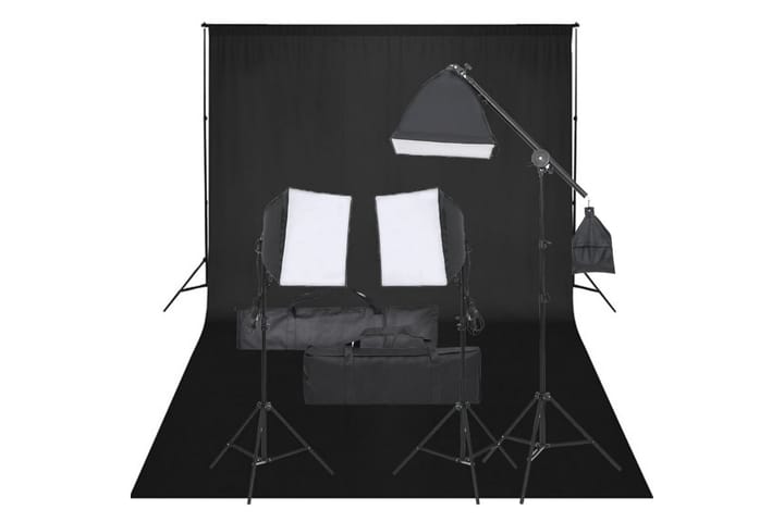 Valokuvastudiosarja valosarjalla ja taustakankaalla - Musta - Valaistus - Hehkulamppu & polttimo - Työvalaistus - Valokuvaus & studiovalaisimet