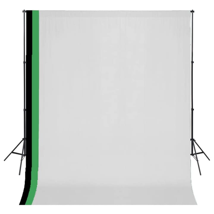 Valokuvastudiosetti 3 puuvillataustaa säädettävä runko 3x3 m - Musta - Valaistus - Hehkulamppu & polttimo - Työvalaistus - Valokuvaus & studiovalaisimet