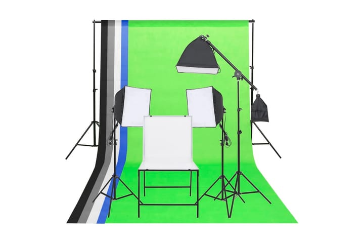 Valokuvastudiovalosarja kuvauspöydällä - Musta - Valaistus - Hehkulamppu & polttimo - Työvalaistus - Valokuvaus & studiovalaisimet