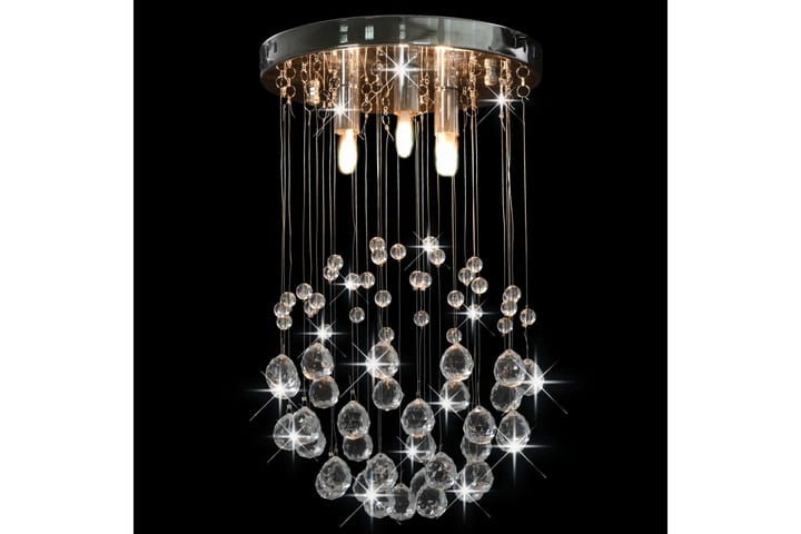 Kattovalaisin kristallihelmillä hopea pallo 3 x G9 polttimoa - Hopea - Valaistus - Sisävalaistus & lamput - Kattovalaisimet