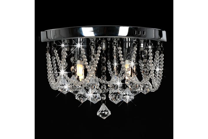 Kattovalaisin kristallihelmillä hopea pyöreä 4xG9 polttimoa - Hopea - Valaistus - Sisävalaistus & lamput - Kattovalaisin