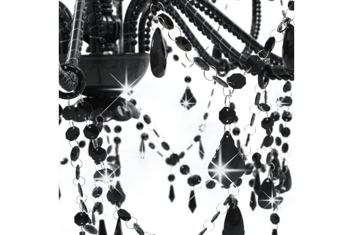 Kattokruunu helmillä musta 8 x E14 polttimot - Musta - Valaistus - Sisävalaistus & lamput - Kristallikruunut & kattokruunut