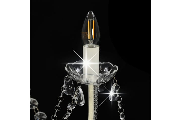 Kattokruunu helmillä valkoinen 8 x E14 polttimot - Valkoinen - Valaistus - Sisävalaistus & lamput - Kristallikruunut & kattokruunut