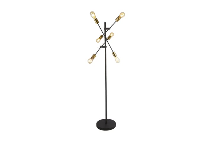 Lattiavalaisin Armstrong 54 cm 6 lamppua Messinki/Musta - Searchlight - Valaistus - Sisävalaistus & lamput - Lattiavalaisimet