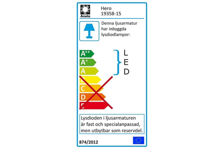 Lattiavalaisin Hero LED-valaistus Musta/Kromi - Aneta Lighting - Valaistus - Sisävalaistus & lamput - Lattiavalaisimet