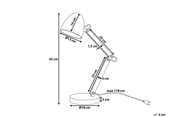 Pöytävalaisin Veleka 62 cm - Valaistus - Sisävalaistus & lamput - Pöytävalaisimet - Työvalaisimet