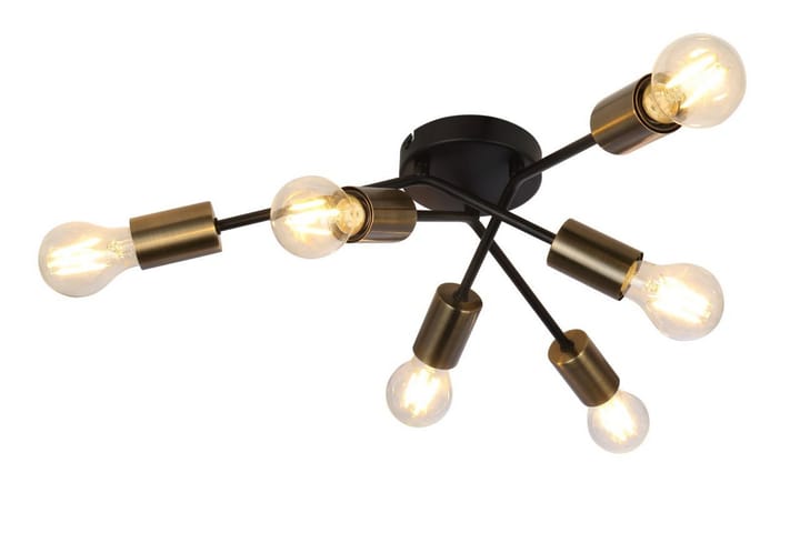 Plafondi Sarini 6 lamppua Musta/Messinki - Globo Lighting - Valaistus - Sisävalaistus & lamput - Kattovalaisin