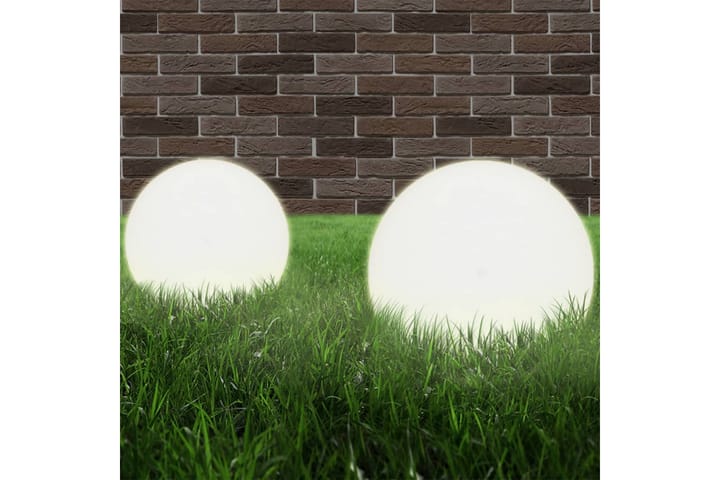 LED-pallovalaisimet 2 kpl 25 cm akryyli - Valkoinen - Valaistus - Ulkovalaistus - Pylväsvalaisimiet & porttilyhdyt