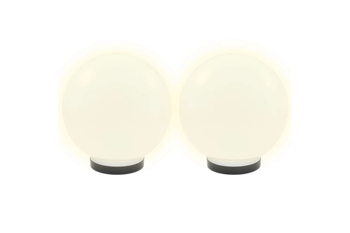 LED-pallovalaisimet 2 kpl 25 cm akryyli - Valkoinen - Valaistus - Ulkovalaistus - Pylväsvalaisimiet & porttilyhdyt