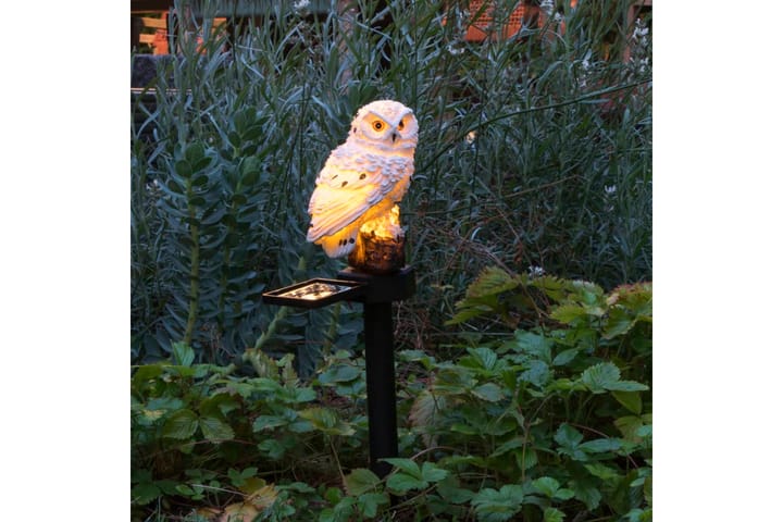 HI LED Pöllö puutarhavalo aurinkovoimalla valkoinen - Valkoinen - Valaistus - Ulkovalaistus