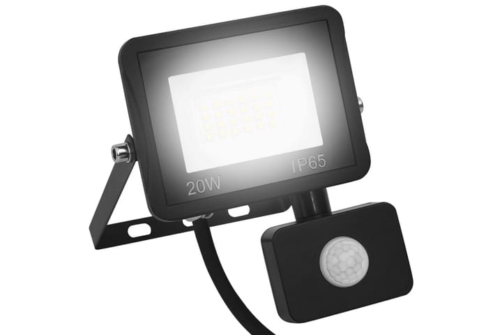 LED-valonheitin sensorilla 20 W kylmä valkoinen - Musta - Valaistus - Ulkovalaistus - Julkisivuvalaistus