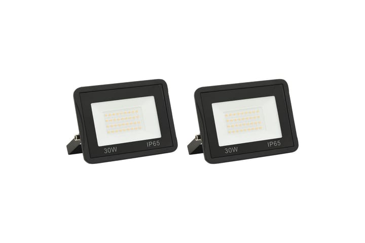 LED-valonheittimet 2 kpl 30 W lämmin valkoinen - Musta - Valaistus - Ulkovalaistus - Kohdevalot & valonheittimet